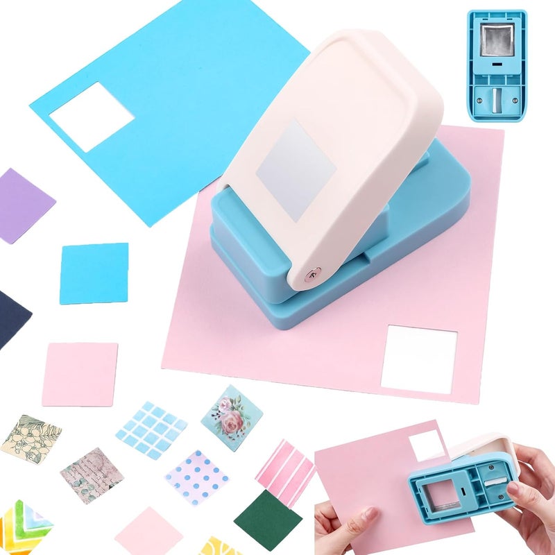 BAOFALI 3Pcs/Set 2 Stamp Puncher 1X0.8inch & 1inch Square Punch Set, Scalloped Rectangle Lever Action Craft Punch for Paper Crafting Scrapbooking DIY Card Making Arts Crafts Supplies - Image 5